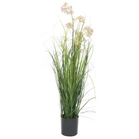 Artificial Grass Plant with Flower 29.5" - Green