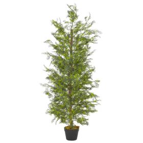 Artificial Plant Cypress Tree with Pot Green 59.1" - Multicolour