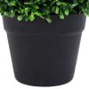 Artificial Boxwood Plants 2 pcs with Pots Ball Shaped Green 12.6" - Green