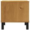 Side Table FLAM 19.7"x19.7"x19.7" Solid Wood Pine - Brown