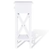 Side Table with Drawer White - White