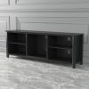 WESOME TV Stand Storage Media Console Entertainment Center; Tradition Black - Black
