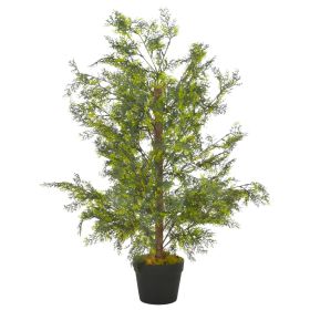 Artificial Plant Cypress Tree with Pot Green 35.4" - Multicolour