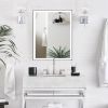 Rectangular Single Aluminum Framed Anti-Fog LED Light Wall Bathroom Vanity Mirror - 28*36 - Matte Black