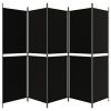 5-Panel Room Divider Black 98.4"x70.9" Fabric - Black