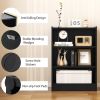 3-Tier Bookcase Open Display Rack Cabinet with Adjustable Shelves - Black