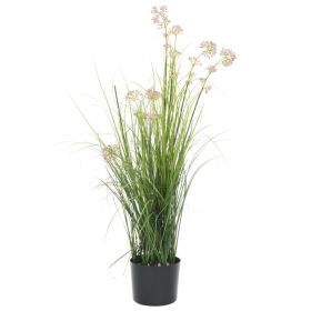 Artificial Grass Plant with Flower 37.4" - Green