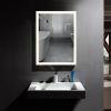 Rectangular Single Aluminum Framed Anti-Fog LED Light Wall Bathroom Vanity Mirror - 28*36 - Gold
