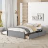 FULL BED WITH TWIN SIZE TRUNDLE AND TWO DRAWERS FOR GREY COLOR - as Pic