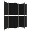 5-Panel Room Divider Black 98.4"x78.7" Fabric - Black
