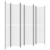 6-Panel Room Divider White 118.1"x86.6" Fabric - White