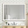 Rectangular Single Aluminum Framed Anti-Fog LED Light Wall Bathroom Vanity Mirror - 40*32 - Gold