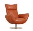 Global United 22" Modern Genuine Italian Leather Lounge Chair - as Pic