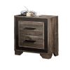 Oak Finish 1pc Nightstand Paper veneer Bedroom Furniture 2-Drawers Bedside Table - as Pic