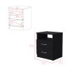 Nightstand Olivenza, Two Drawers, Black Wengue Finish - as Pic