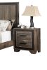Oak Finish 1pc Nightstand Paper veneer Bedroom Furniture 2-Drawers Bedside Table - as Pic