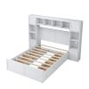 Elegant and Functional Full Size Wood Bed with 4 Drawers and All-in-One Cabinet and Shelf, White - as Pic