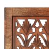 Hand Carved 5-Panel Room Divider Brown 78.7"x65" Solid Mango Wood - Grey