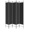 5-Panel Room Divider Black 78.7"x86.6" Fabric - Black