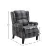Vintage Armchair Sofa Comfortable Upholstered leisure chair / Recliner Chair for Living Room(Grey Check) - as Pic