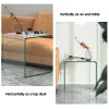 18 x 18 x 16 Inch Tempered Waterfall End Table with non-Slip Pad - Transparent
