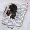 Warming Pet Pad Cartoon Paw Print Cat Warm Bed Plush Sleeping Pad For Small Puppy Dogs Kitten - L