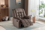Classic Manual Recliner with Soft Padded Headrest and Armrest, Wonderful Chair&Sofa for Living Room and Bed Room, Chocolate - as Pic