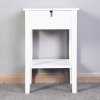 White Bathroom Floor-standing Storage Table with a Drawer - White -  16.3"L x 12.6"W x 25.6"H