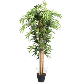 5-Feet Artificial Bamboo Silk Tree Indoor-Outdoor Decorative Planter - Bamboo