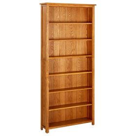 7-Tier Bookcase 35.4"x8.9"x78.7" Solid Oak Wood - Brown