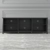 WESOME TV Stand Storage Media Console Entertainment Center; Tradition Black - Black