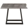 Coffee Table with Live Edges 23.6"x23.6"x15.7" Solid Acacia Wood - Grey