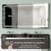 60 in. W x 28 in. H Rectangular Frameless LED Light Wall Vertical/Horizontal Bathroom Vanity Mirror with no Plug - 60*28