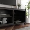 WESOME TV Stand Storage Media Console Entertainment Center with 2 Doors, Multiple Colors - Black Walnut