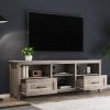 WESOME 70.08 Inch Length Black TV Stand for Living Room and Bedroom;  with 2 Drawers and 4 High-Capacity Storage Compartment. - Grey