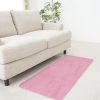 Fluffy Bedroom Rug 4' x 2.6' Anti-Skid Shaggy Area Rug Decorative Floor Carpet Mat  - Pink