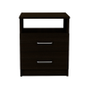 DEPOT E-SHOP Salento Nightstand, Two Drawers, One Shelf, Superior Top, Black - as Pic