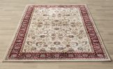 Stylish Classic Pattern Design Traditional Bordered Floral Filigree Area Rug - Beige|Ivory - 5' X 7'9"