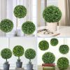 Artificial Boxwood Topiary Ball;  Indoor Outdoor Artificial Plant Ball Wedding Party Decoration (Ball with White Flower) - 20‘’