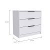 Cannon 3-Drawer Rectangle Dresser White - as Pic