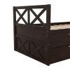 Multi-Functional Daybed with Drawers and Trundle, Espresso - as pic