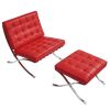 TENGYE furniture Barcelona chair with ottoman - Red