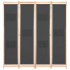 4-Panel Room Divider Gray 62.9"x66.9"x1.6" Fabric - Grey