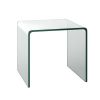 18 x 18 x 16 Inch Tempered Waterfall End Table with non-Slip Pad - Transparent