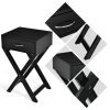Design Sofa Side Table with X-Shape Drawer for Living Room Bedroom - Black