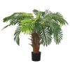 Artificial Cycas Palm with Pot 35.4" Green - Green