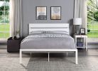 Contemporary Queen Bed 1pc Casual Style White Metal Bed Bedroom Furniture - as pic