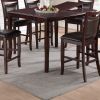 Dining Room Furniture Dark Brown Counter Height Dining Table w Butterfly Leaf 6x High Chairs Wooden Top 7pc Set Table Contemporary - as Pic