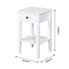 White Bathroom Floor-standing Storage Table with a Drawer - White -  16.3"L x 12.6"W x 25.6"H
