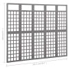 5-Panel Room Divider/Trellis Solid Fir Wood Gray 79.3"x70.9" - Grey